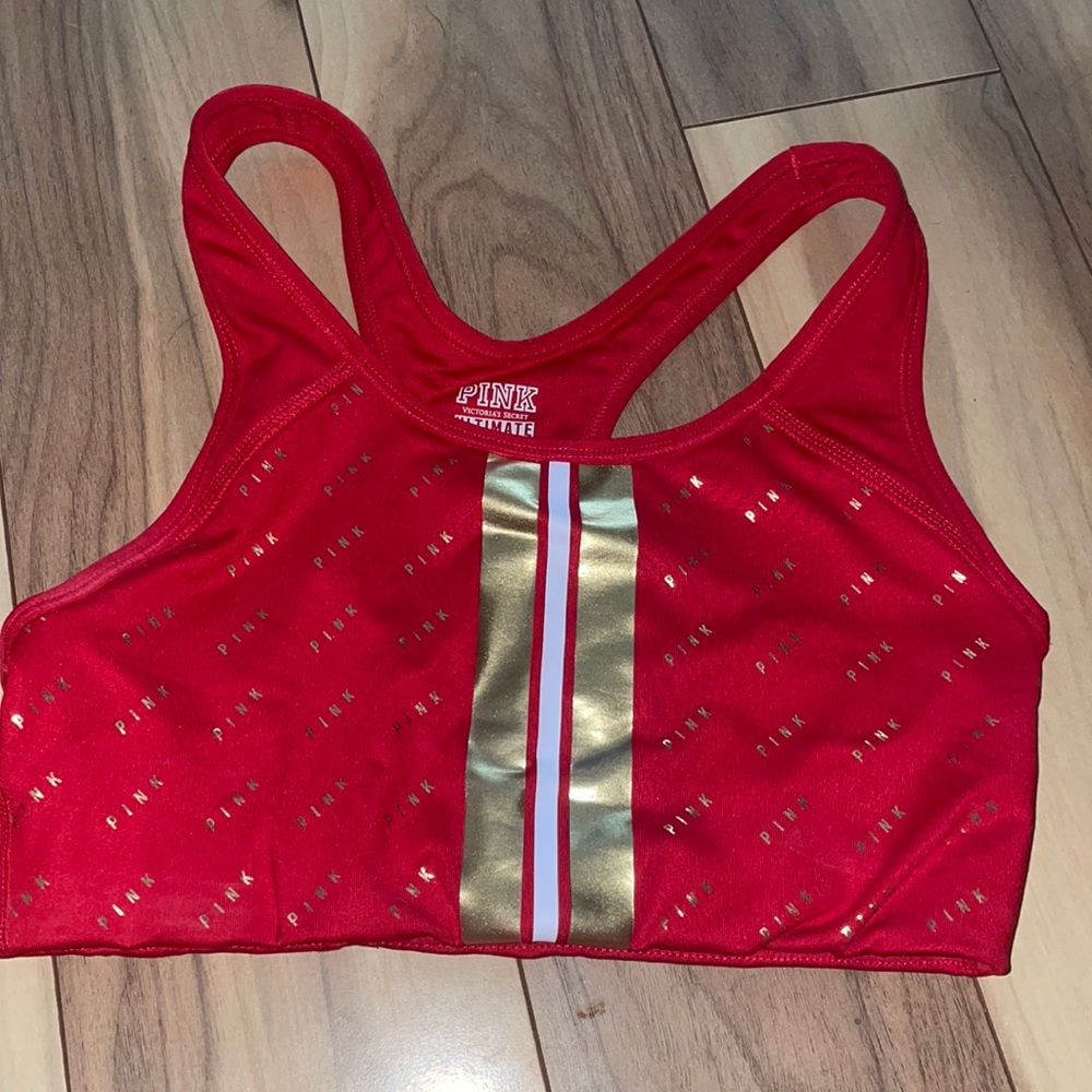 Pink sports bra